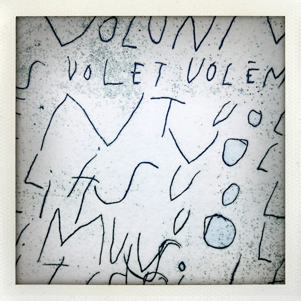 Message in a Bottle folio: detail of Olga Sankey's print