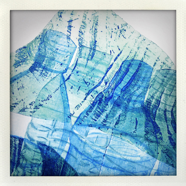 Message in a Bottle folio: detail of Sonya Hender's print