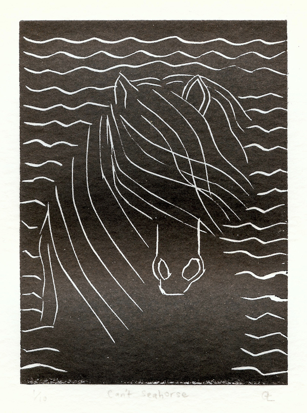 Gillian Leahy 17 Can't Seahorse, lino print LR.jpg