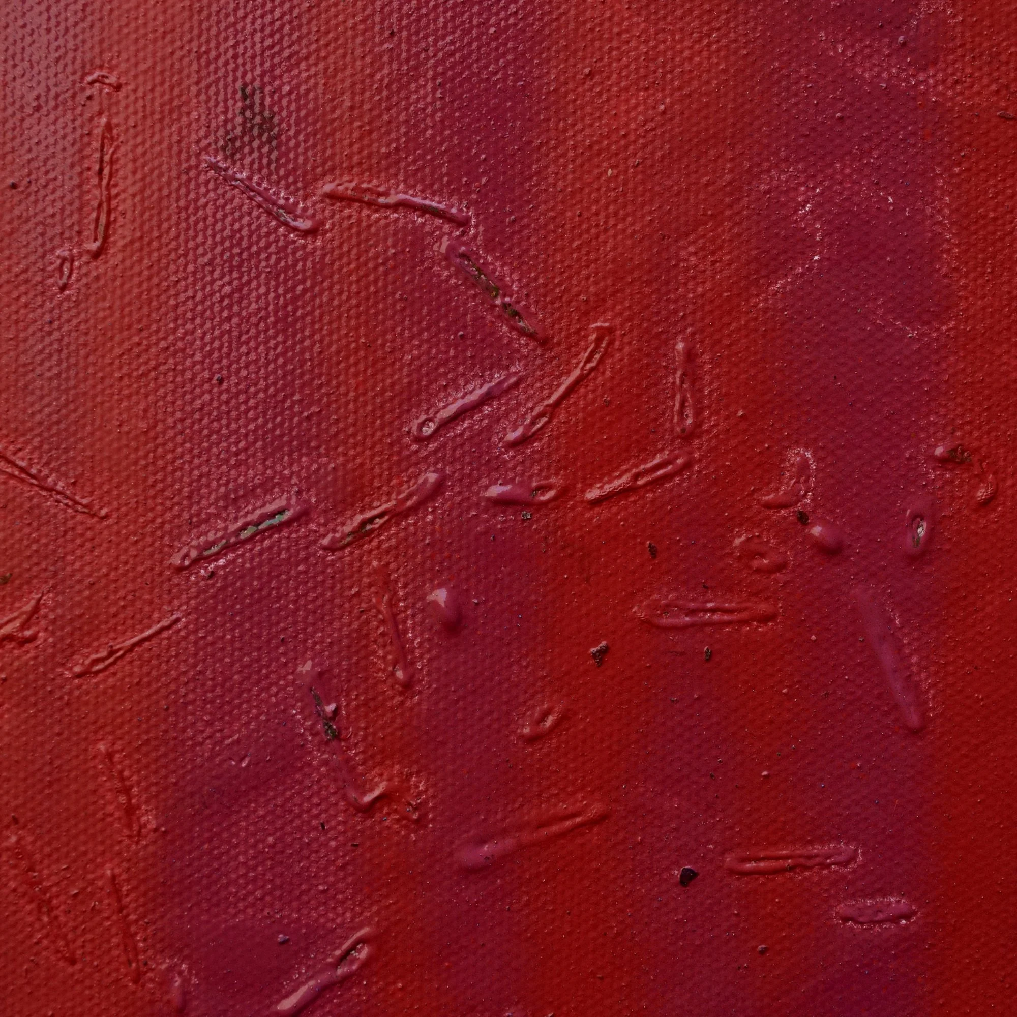 Abstract painting by David Spencer. Heavy coloured blocks in a formal composition. With layering and texture.