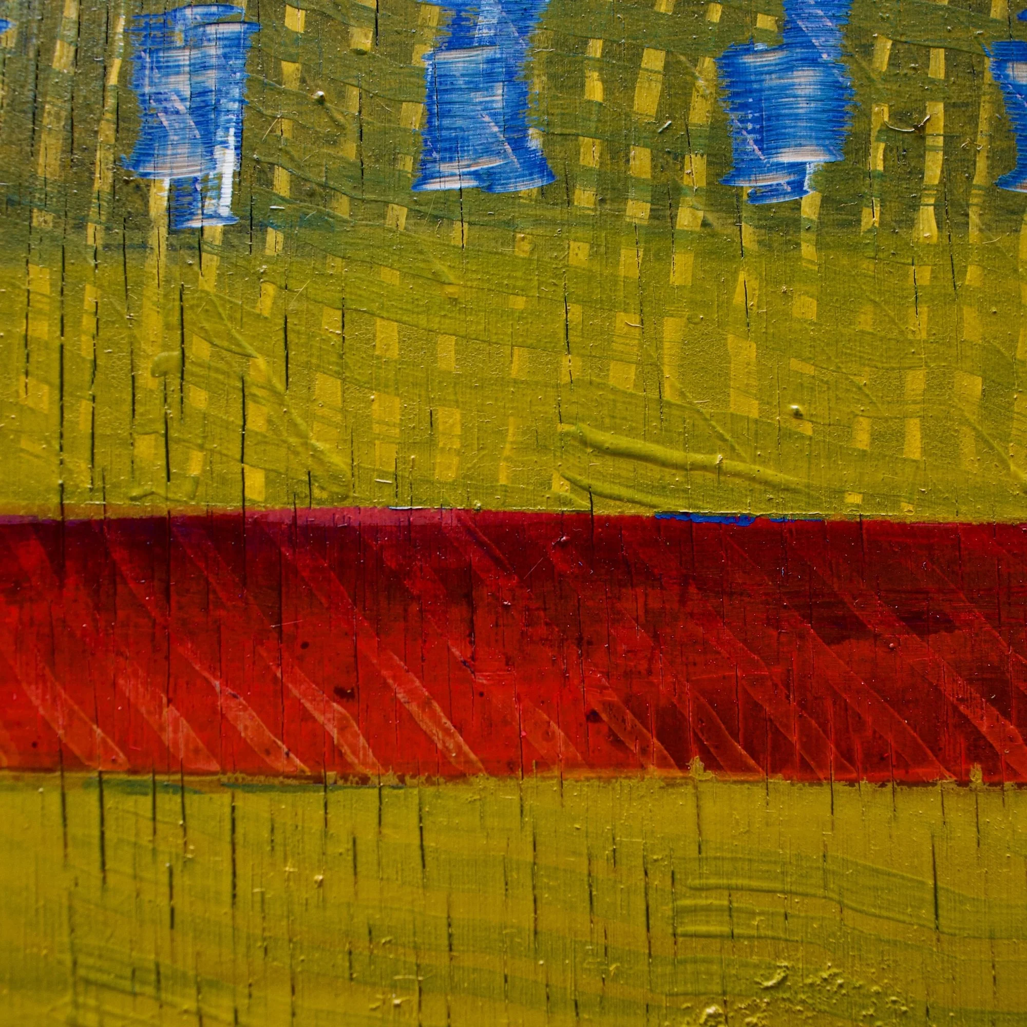 David Spencer - Original Abstract Painting. Large mixed media canvas by acclaimed Fremantle artist David Spencer.  Bold colour, raw texture, deep emotion. Available to collect.