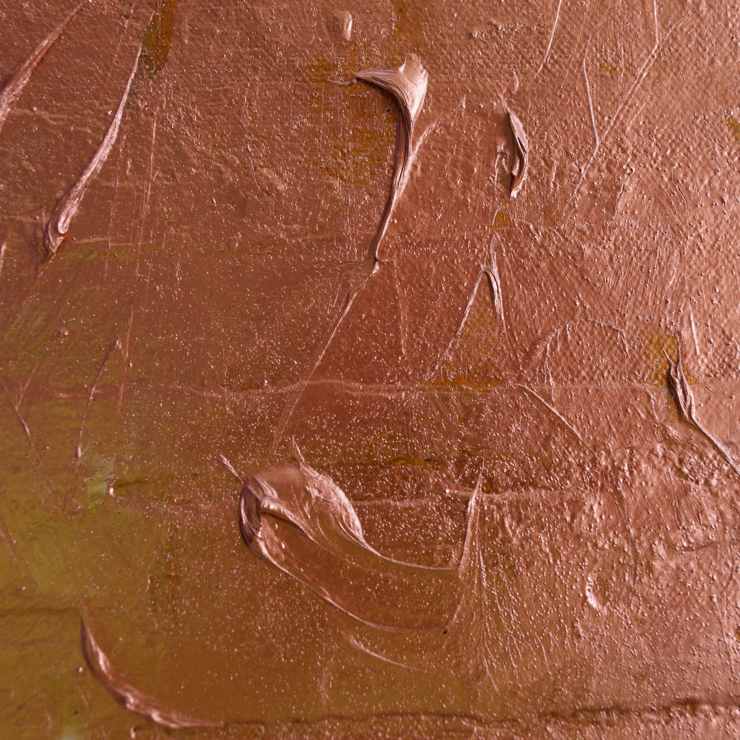 Abstract painting ‘Petrichor’—textured bands of ochre, forest green, and muted teal, copper, reminiscent of native Australian flora