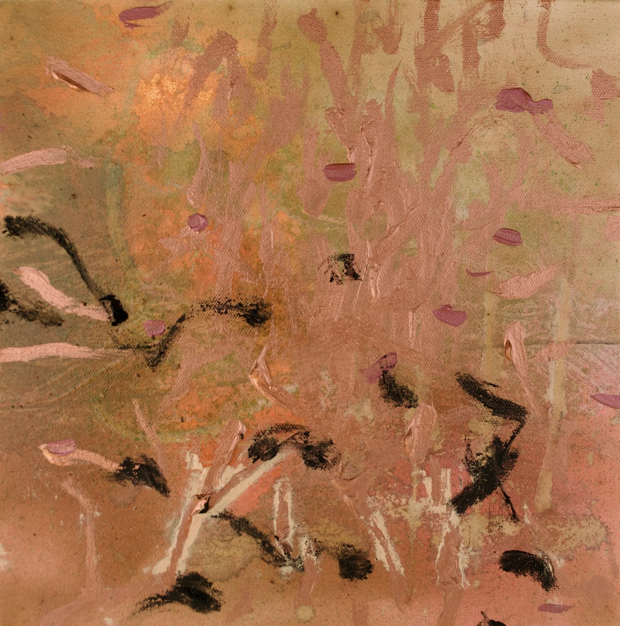 Embers by David Spencer painting with copper lines and movement