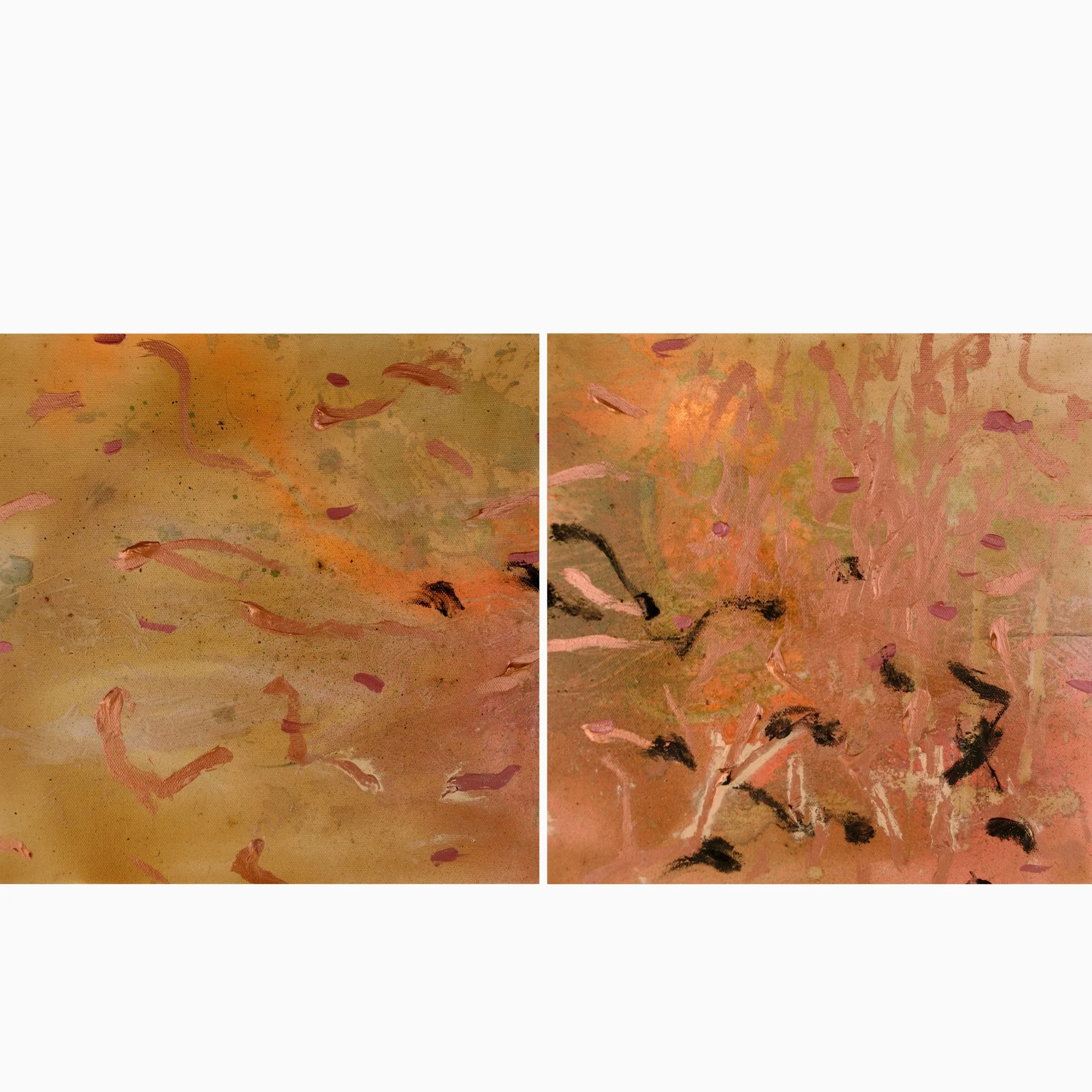 Embers by David Spencer painting with copper lines and movement
