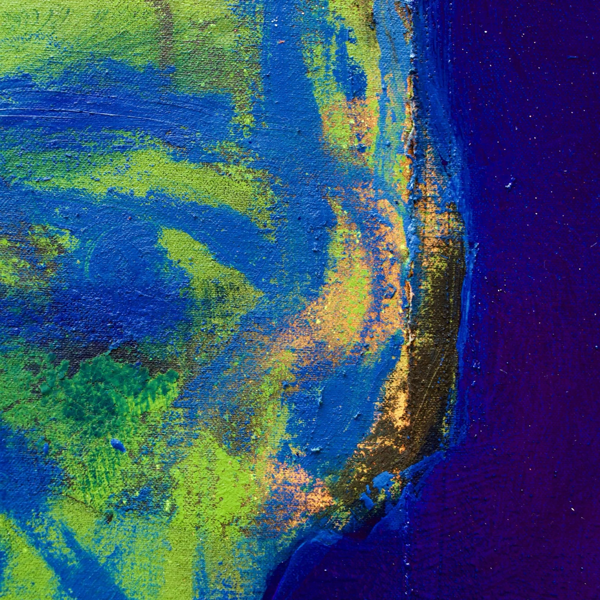 David Spencer self-portrait - deep cobalt blue - insomnia