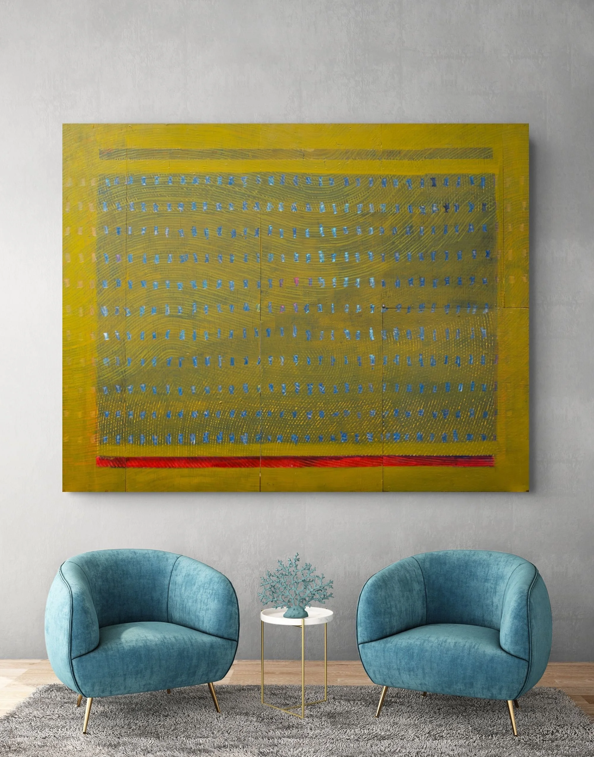 David Spencer - Original Abstract Painting. Large mixed media canvas by acclaimed Fremantle artist David Spencer.  Bold colour, raw texture, deep emotion. Available to collect.