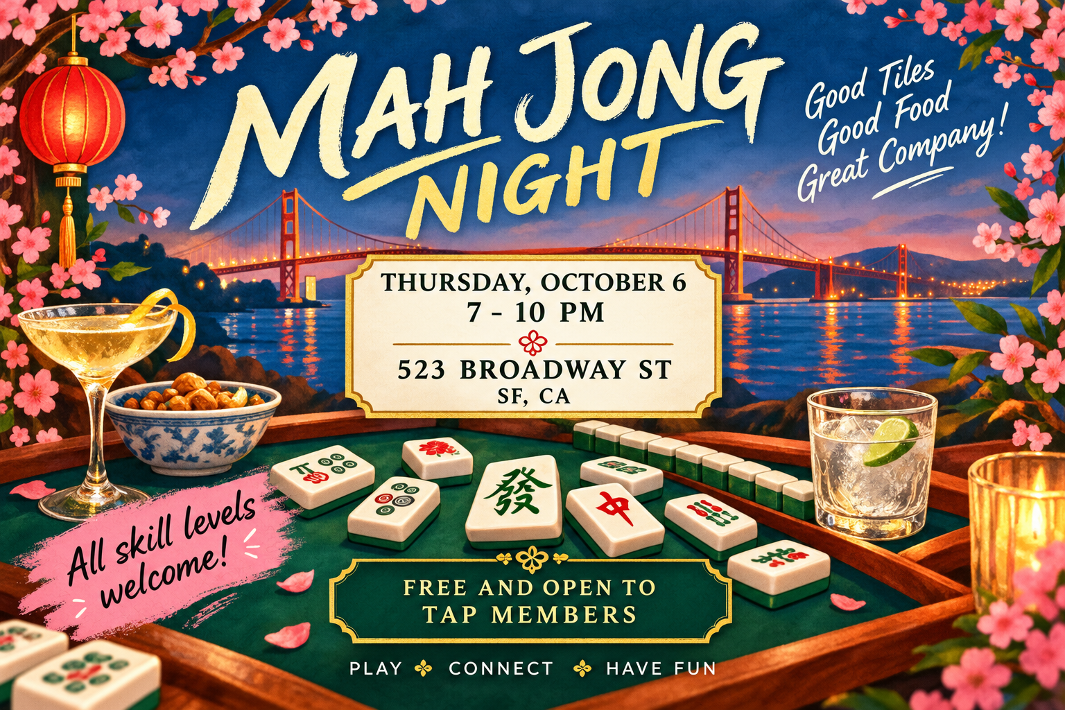 MAH JONG NIGHT IS HERE!