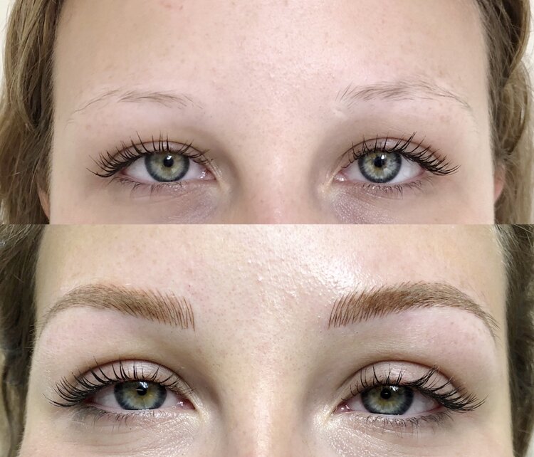 before and after microblading eyebrow tattoo — Microblading By  Angela.(Registered Nurse) specializing in creating, enhancing, and  replicating hyper-realistic results