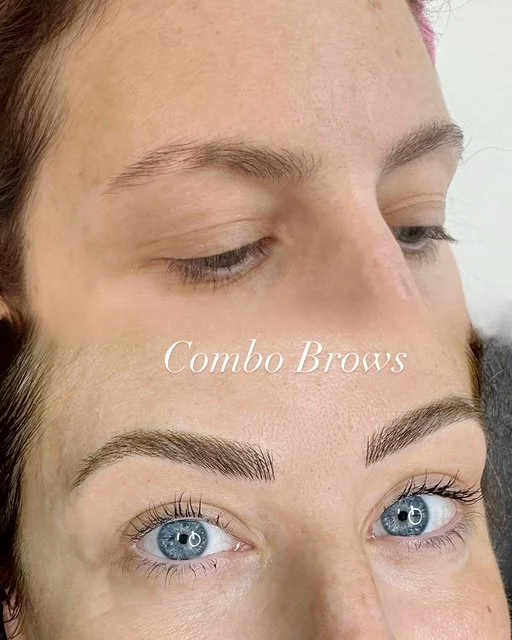 combo brows (microblading and shading) correcting assymetry and sparse tails in philadelphia pa