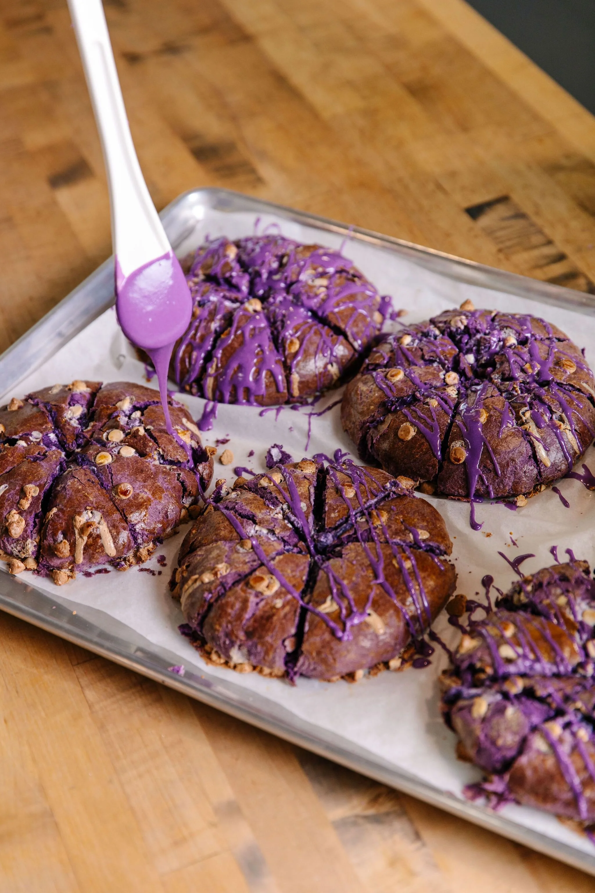 Ube White Chocolate Scones