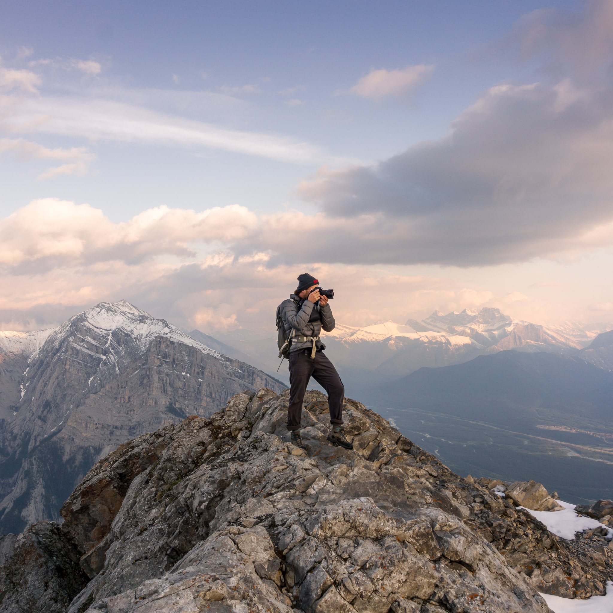 Behinds the Scenes: An evening scramble to watch the sunset at 2600m. Alberta, Canada.
