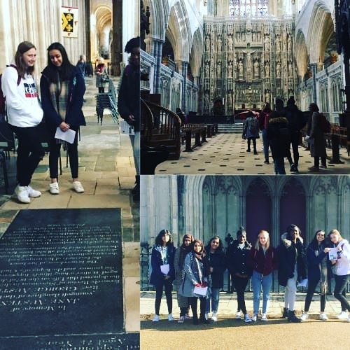 A-Level English students visited Winchester cathedral, learning all about literary links in the city, and then had the opportunity to see the Winchester Bible. This work was produced from 1150 &ndash; 1190, taking forty years to complete, and is the 