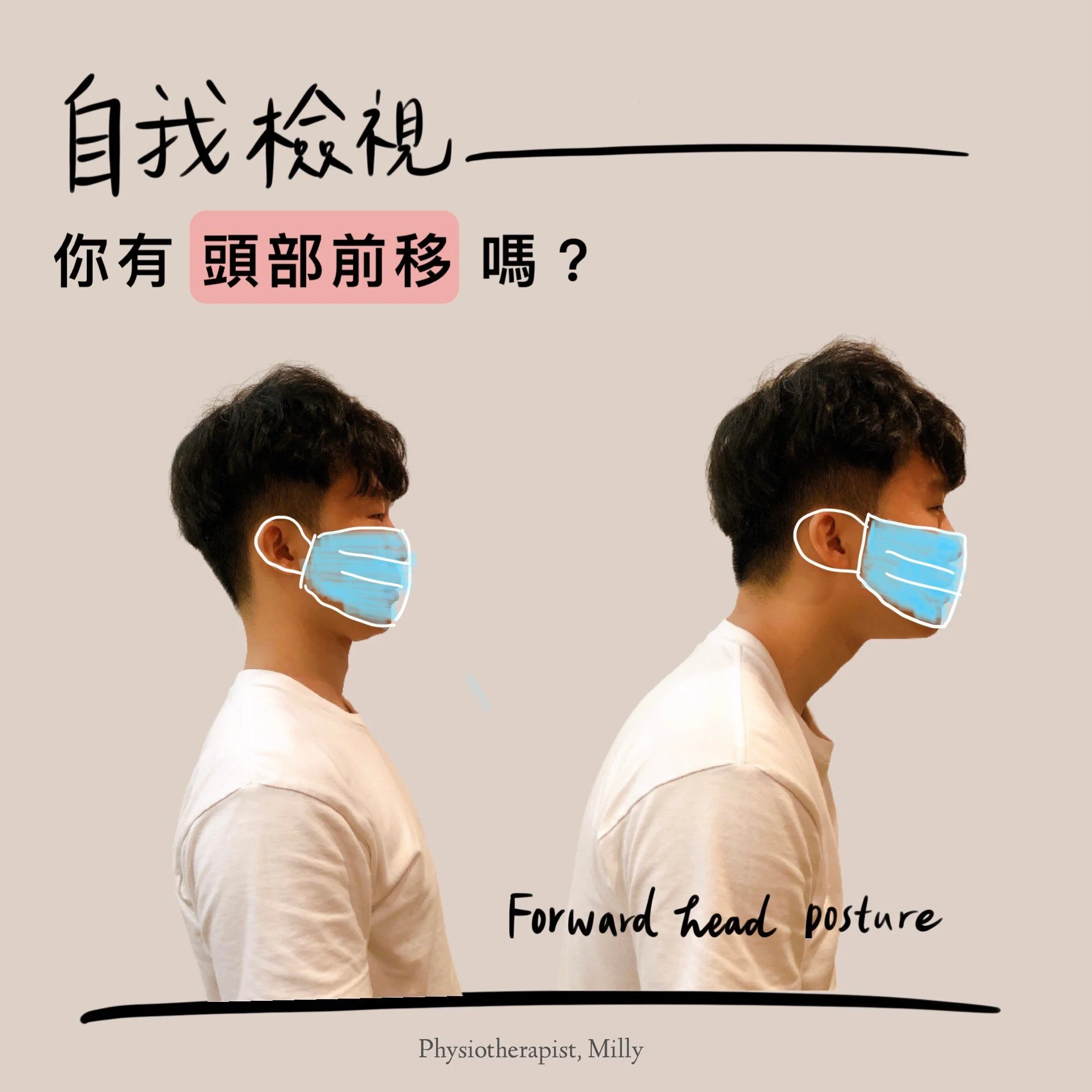 疫情期間頭部前移的自我檢視 Forward Head posture Self-awareness