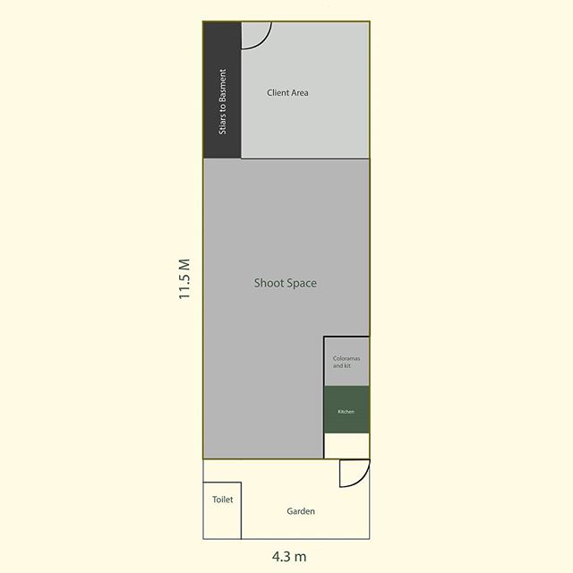 For everyone who has been asking.... here is our current floorplan.  over the next few weeks we are moving our kitchen to the client area to free up even more shoot space. 
#studiospace #bethnalgreen #studiohire #fashionphotography #stilllifephotogra