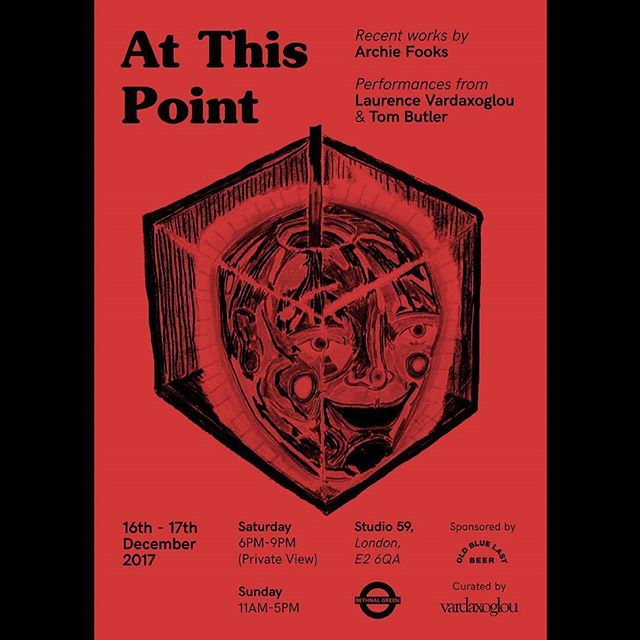 Less than a week to @vardaxoglou next show: 
This Point is a solo exhibition of recent work (drawing, installation &amp; photography) by ARCHIE FOOKS.🔴 🔴During the Private View, a monologue by playwright LAURENCE VARDAXOGLOU will be performed, as w