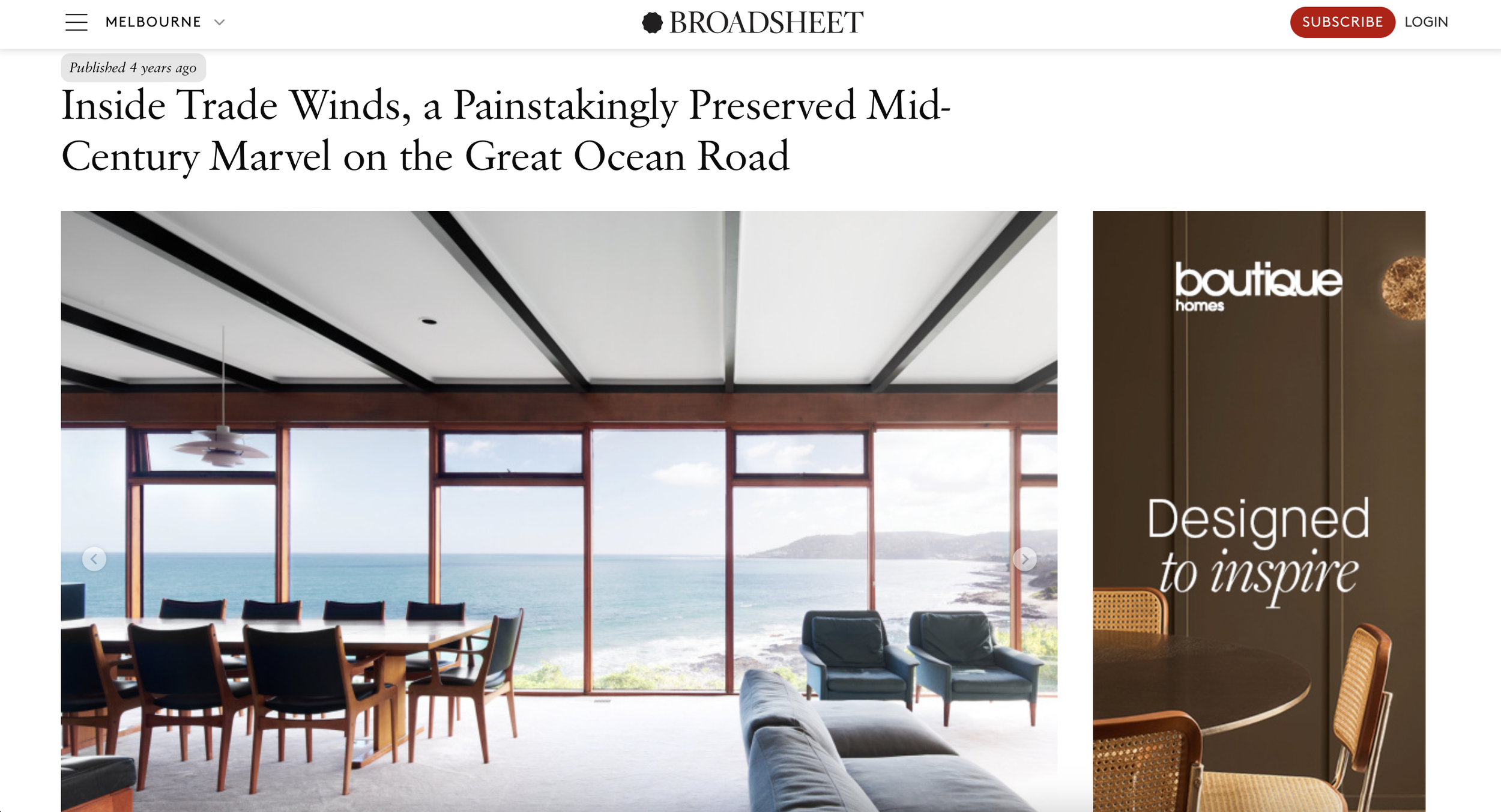 Broadsheet: Inside Trade Winds, a Painstakingly Preserved Mid-Century Marvel on the Great Ocean Road