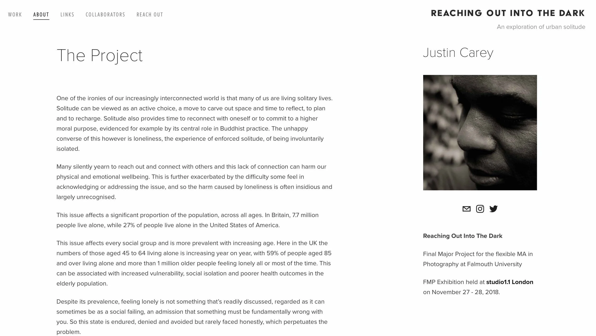 Information about solitude and explaining the project in more detail on project website