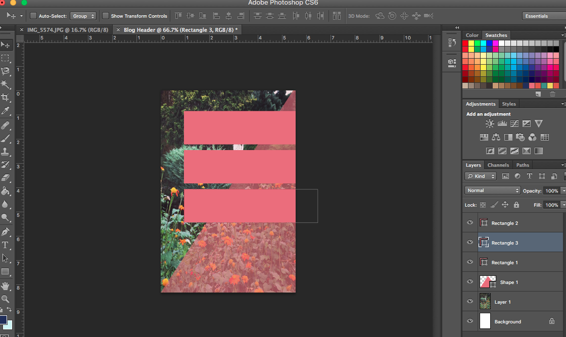 Note: You can make different rectangle sizes (lengths for example) and have different placements to have different stylistic effect.
