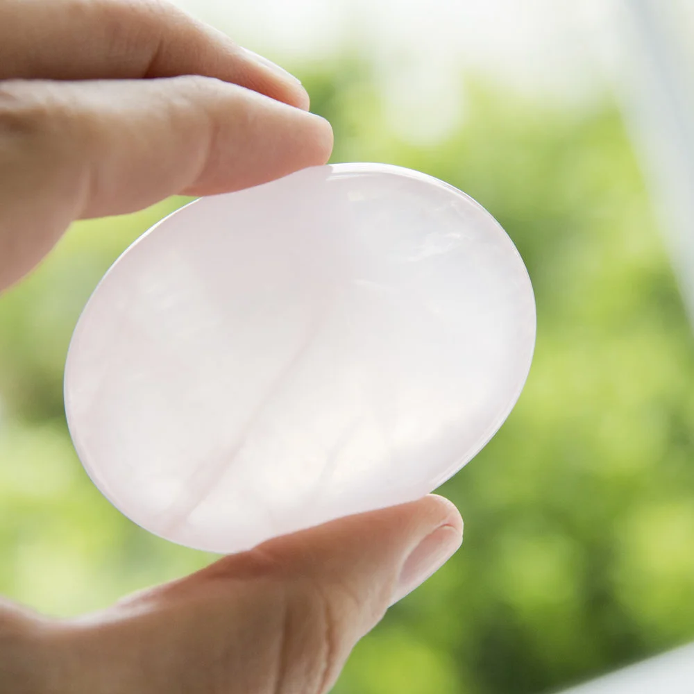 Rose Quartz Palm Stone 