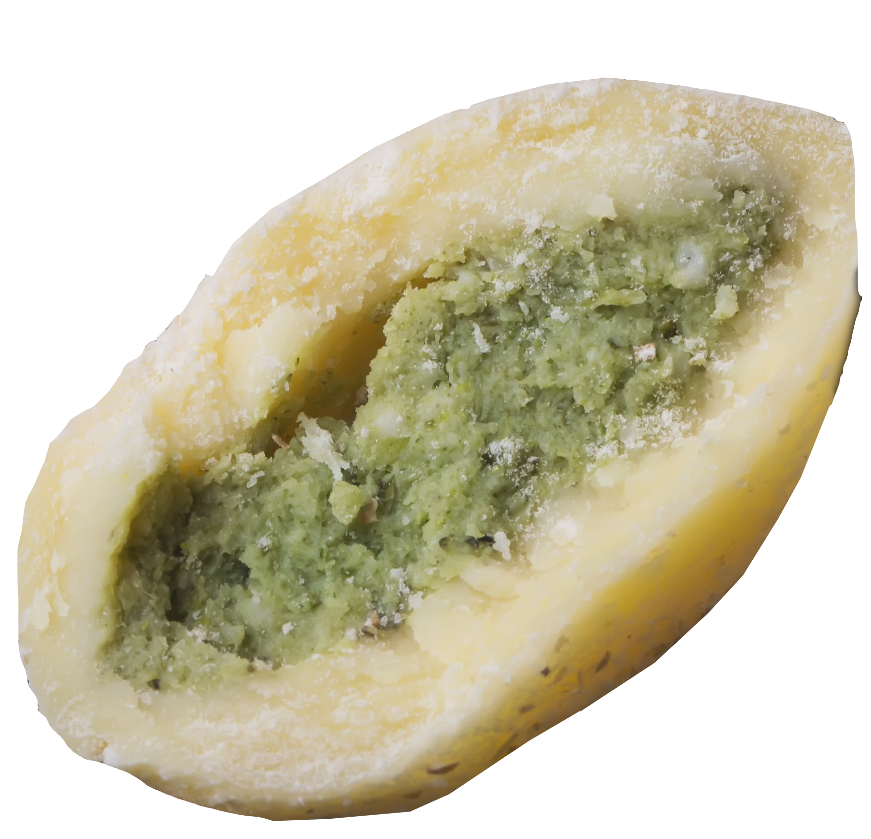 Gnocchi pasta filled with pesto and ricotta