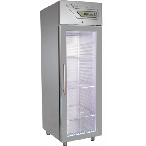 GM7G PROFESSIONAL REFRIGERATOR 700 Lt -2° +8°C GLASS DOOR - EMBOSSED GUIDES Dimensions: L: 69cm x P(W): 80cm x H: 212cm