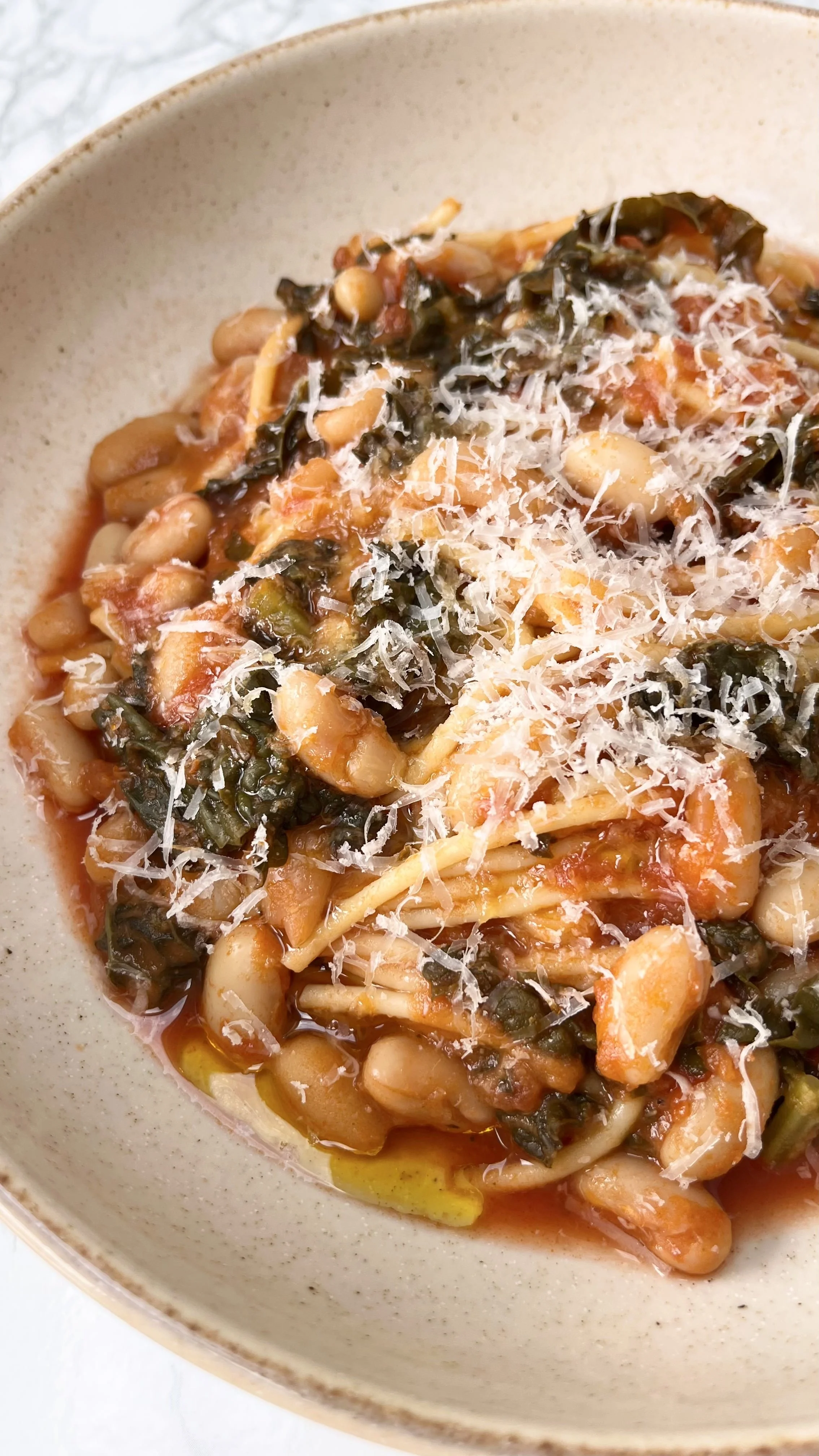 STANLEY TUCCI TOMATO AND BEAN PASTA — Desert Island Dishes
