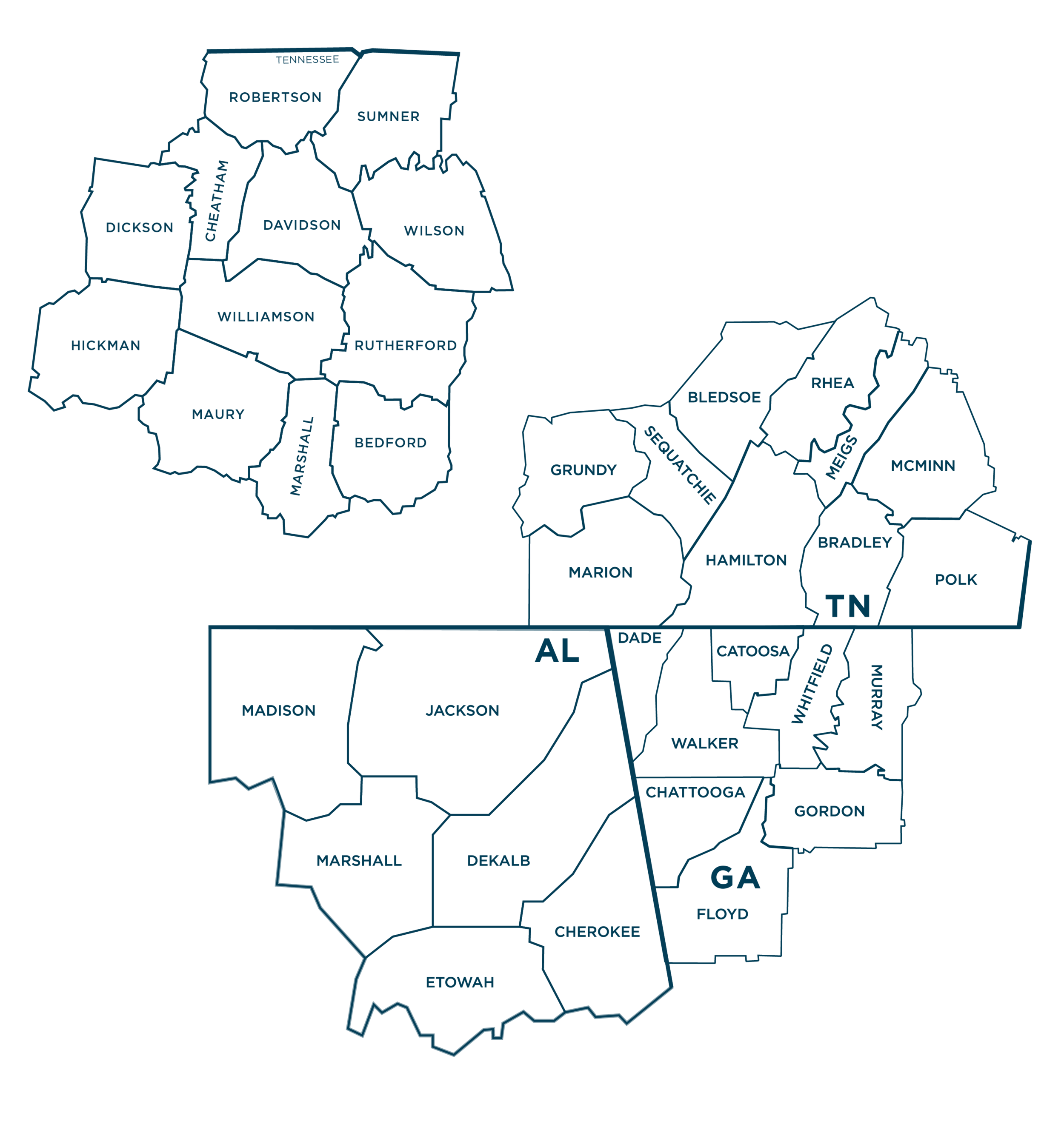 Coverage Area Comprehensive Care Of Chattanooga