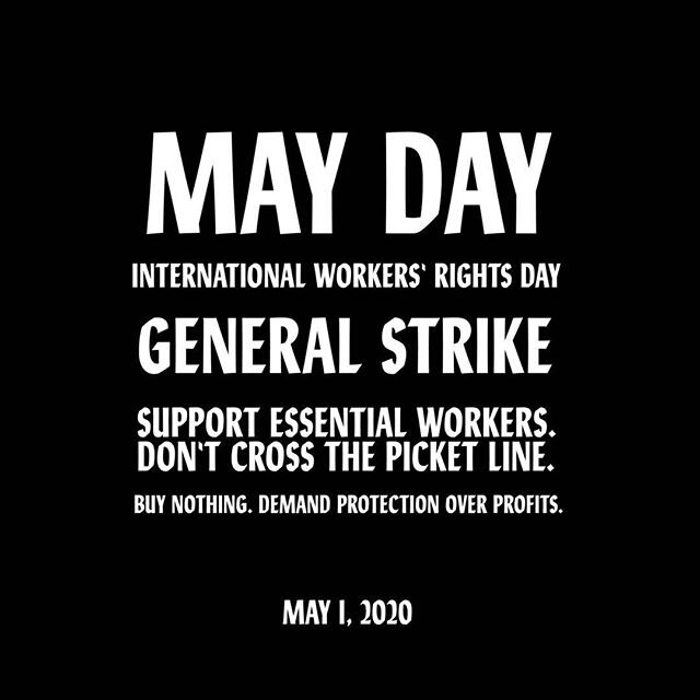 Tomorrow&rsquo;s my birthday, beltane, international workers&rsquo; rights day, and now essential workers&rsquo; day. Please stand with workers tomorrow who are protesting unsafe working conditions by not purchasing anything (especially from Amazon, 