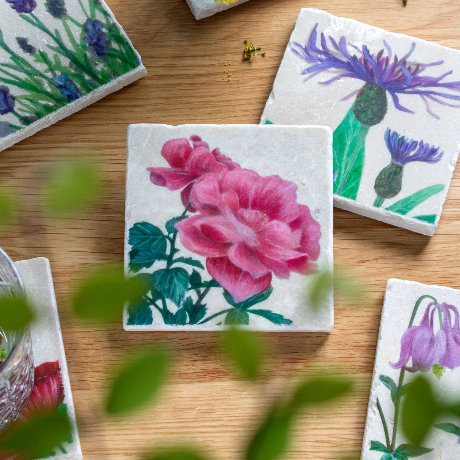 Garden+Coasters-on+wooden+table-rose+focus.jpg