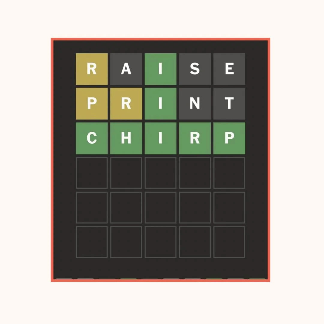 Throwback to our favorite word making an appearance in the NYT Wordle last week...some things are just meant to be! 😉 

#nyt #wordle  #chirp #chirppr #b2bmarketing #b2bpublicrelations