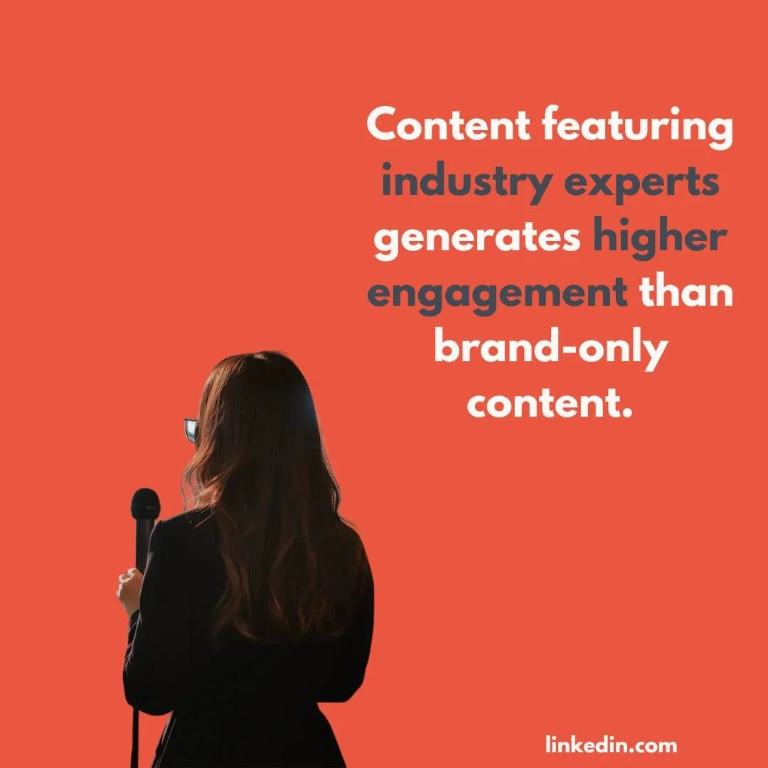 Industry expertise drives engagement for a reason. B2B audiences want insight from people, not just brands. 🎤 Content led by industry experts builds credibility, adds context, and earns trust, which is why it consistently outperforms brand-only mess