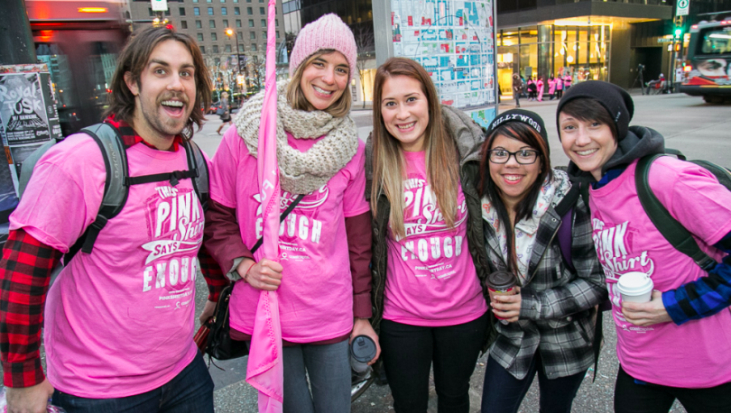 Annual Pink Shirt Day Rally Spreading Kindness on the Streets of Vancouver