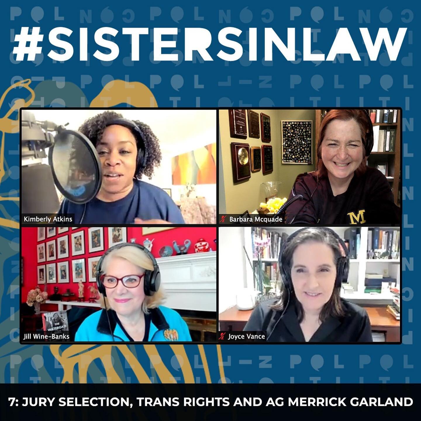 In Episode 7 of the #sistersinlaw podcast we discuss picking a jury, the new wave of anti-trans laws &amp; Merrick Garland&rsquo;s arrival at DOJ. Also Kim&rsquo;s wedding dress &amp; why she doesn&rsquo;t like cake. LISTEN &amp; FOLLOW: https://poli