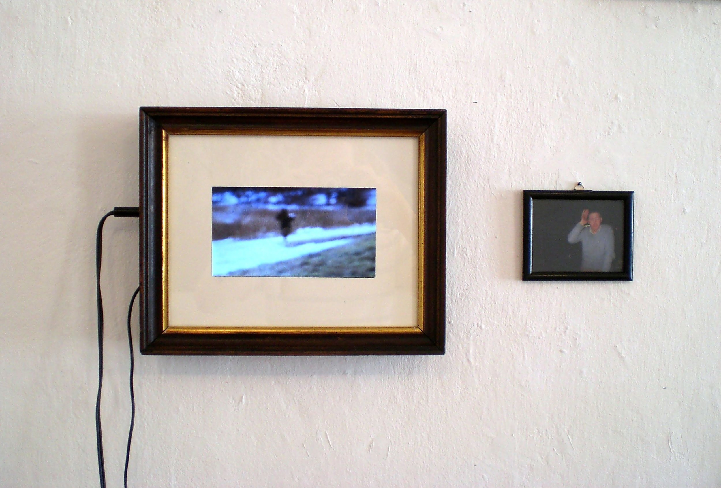 Familiensilber, Galerie3, photos of my grandaddy and his bicycle 100%, 8mm film, myself as grandaddy playing the quetschn, 2012  (2).jpg