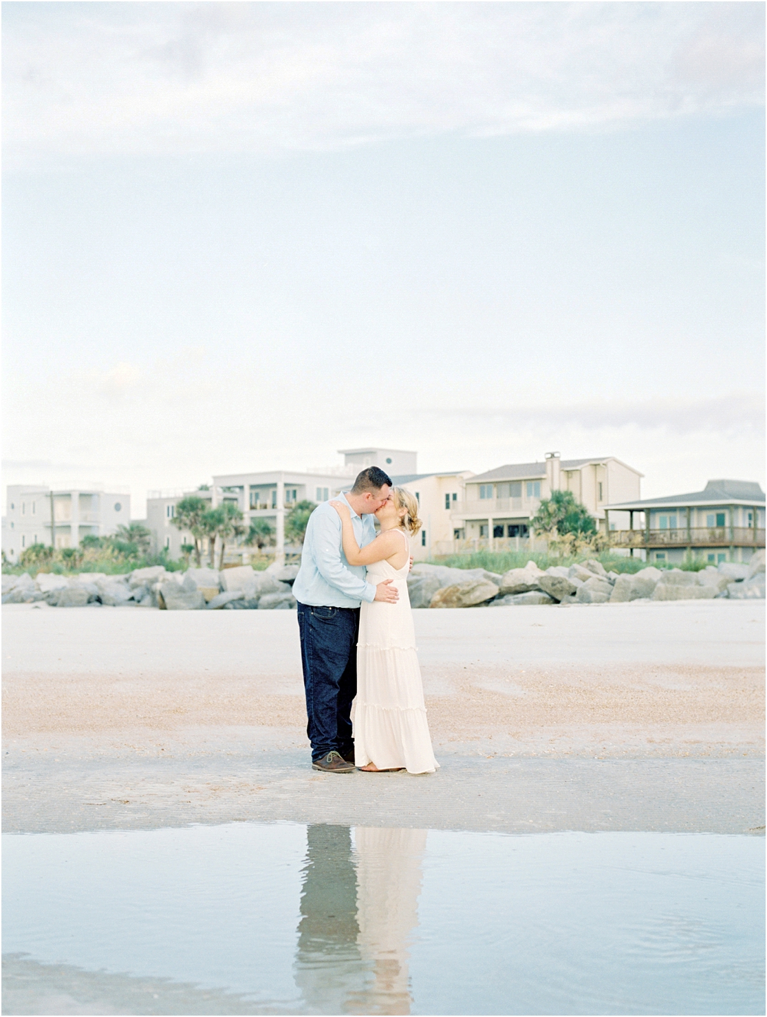 Lisa Silva Photography- Ponte Vedra Beach, St. Augustine and Jacksonville, Florida Fine Art Film Wedding Photography- Sunrise Engagement Session at  Vilano Beach_0017.jpg