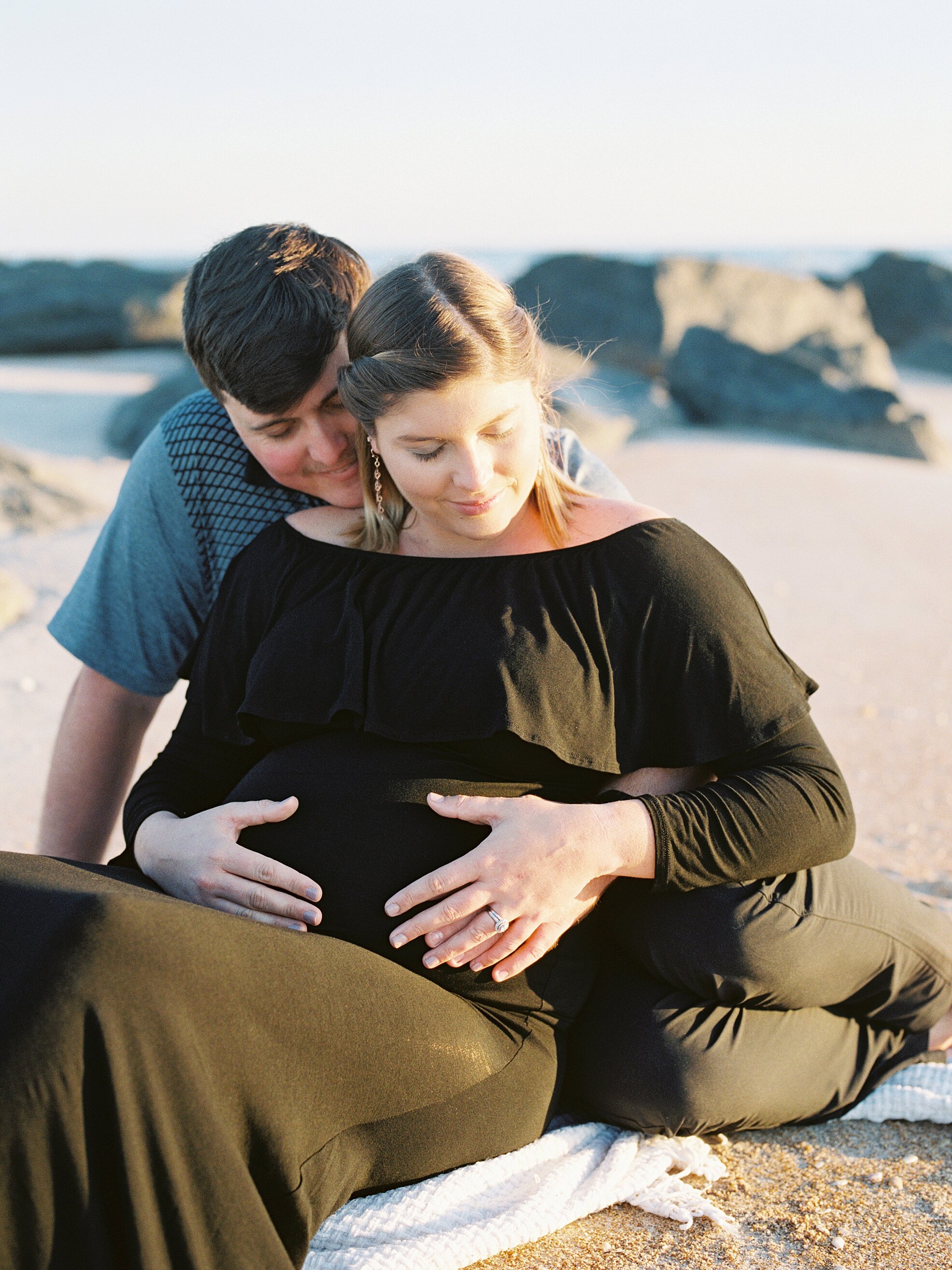 Sunrise Maternity Shoot at Vilano Beach- Fine Art Maternity Photoshoot- Lisa Silva Photography- Jacksonville, St. Augustine, Ponte Vedra Beach, Amelia Island, Florida Fine Art Film Wedding and Lifestyle Photography_0007.jpg