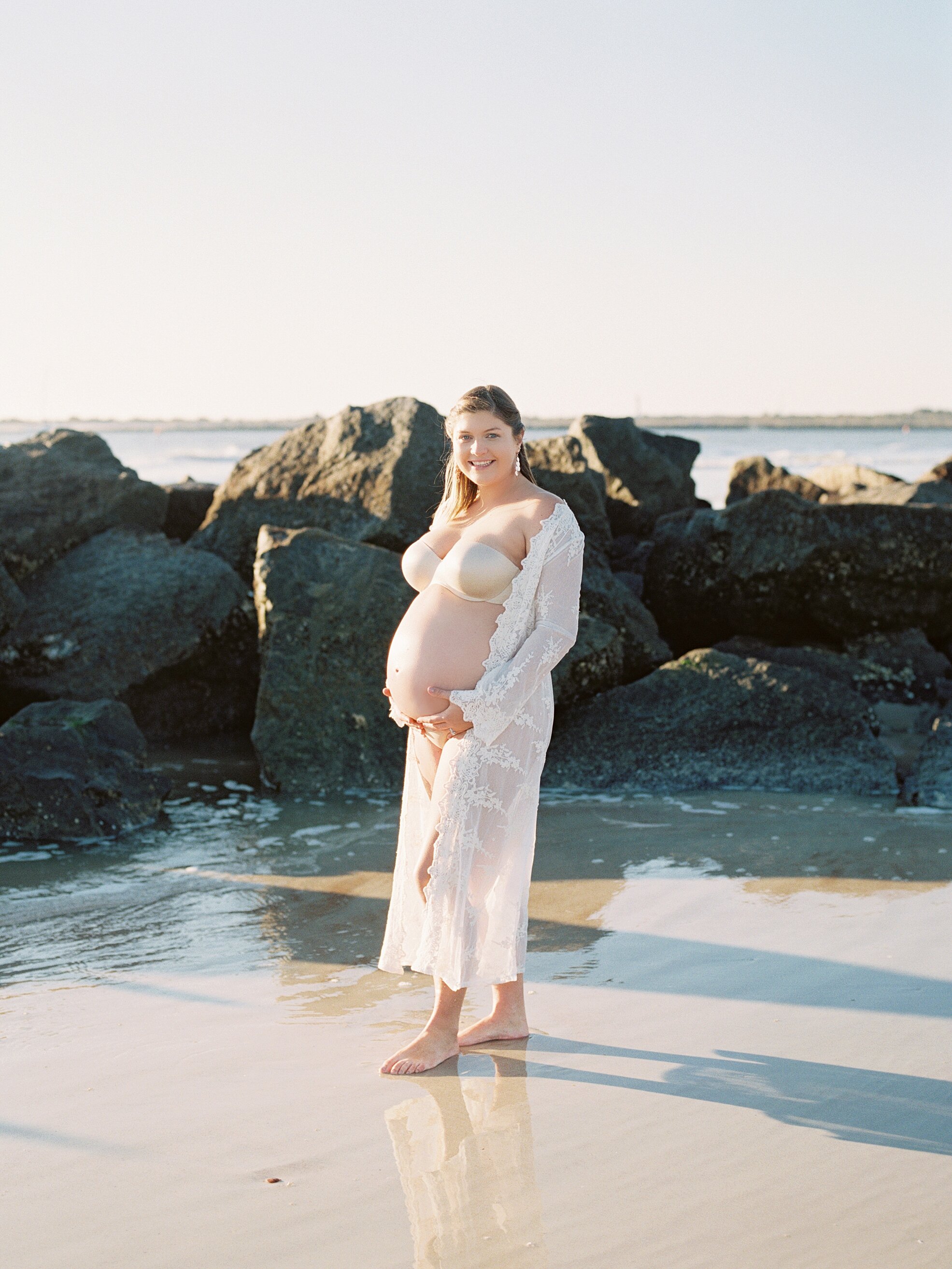 Sunrise Maternity Shoot at Vilano Beach- Fine Art Maternity Photoshoot- Lisa Silva Photography- Jacksonville, St. Augustine, Ponte Vedra Beach, Amelia Island, Florida Fine Art Film Wedding and Lifestyle Photography_0011.jpg