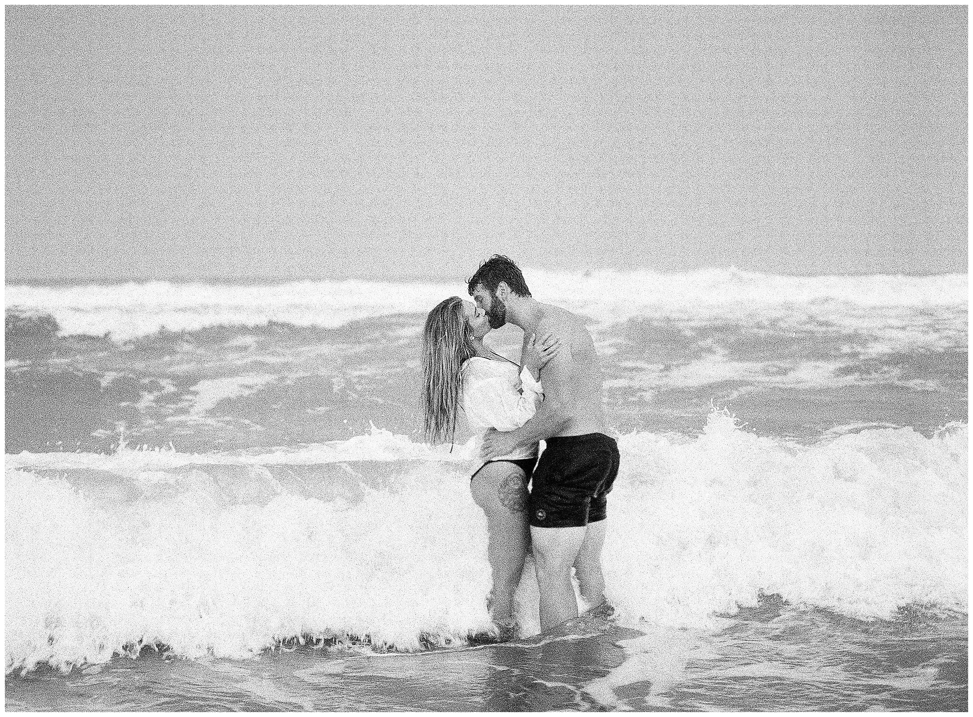 Lisa Silva Photography Jacksonville St Augustine Amelia Island Ponte Vedra Beach Fine Art Film Wedding Photographer- Rainy Day Beach Engagement Session on Jacksonville Beach, Florida_0028.jpg