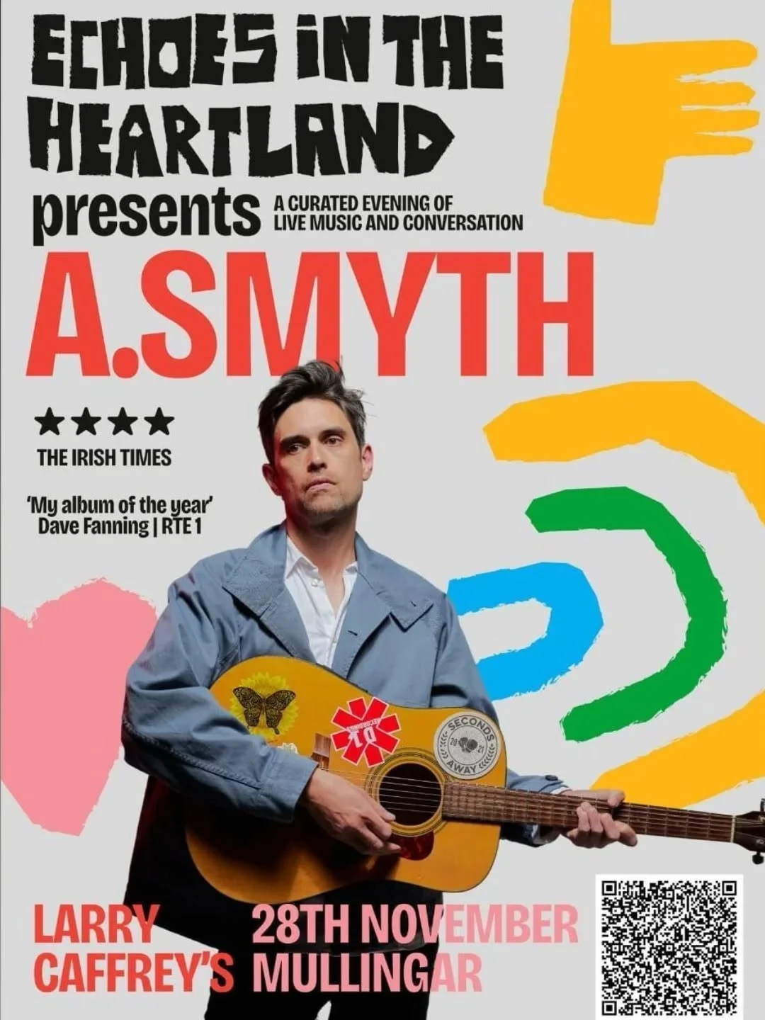 Really happy to announce I'll be headlining the first @echoesintheheartland_ 'Echoes in The Heartland' on Friday November 28th in Larry Caffreys, Mullingar.

It's an 'evening with' type thing where I'll be playing songs off the records, some new ones