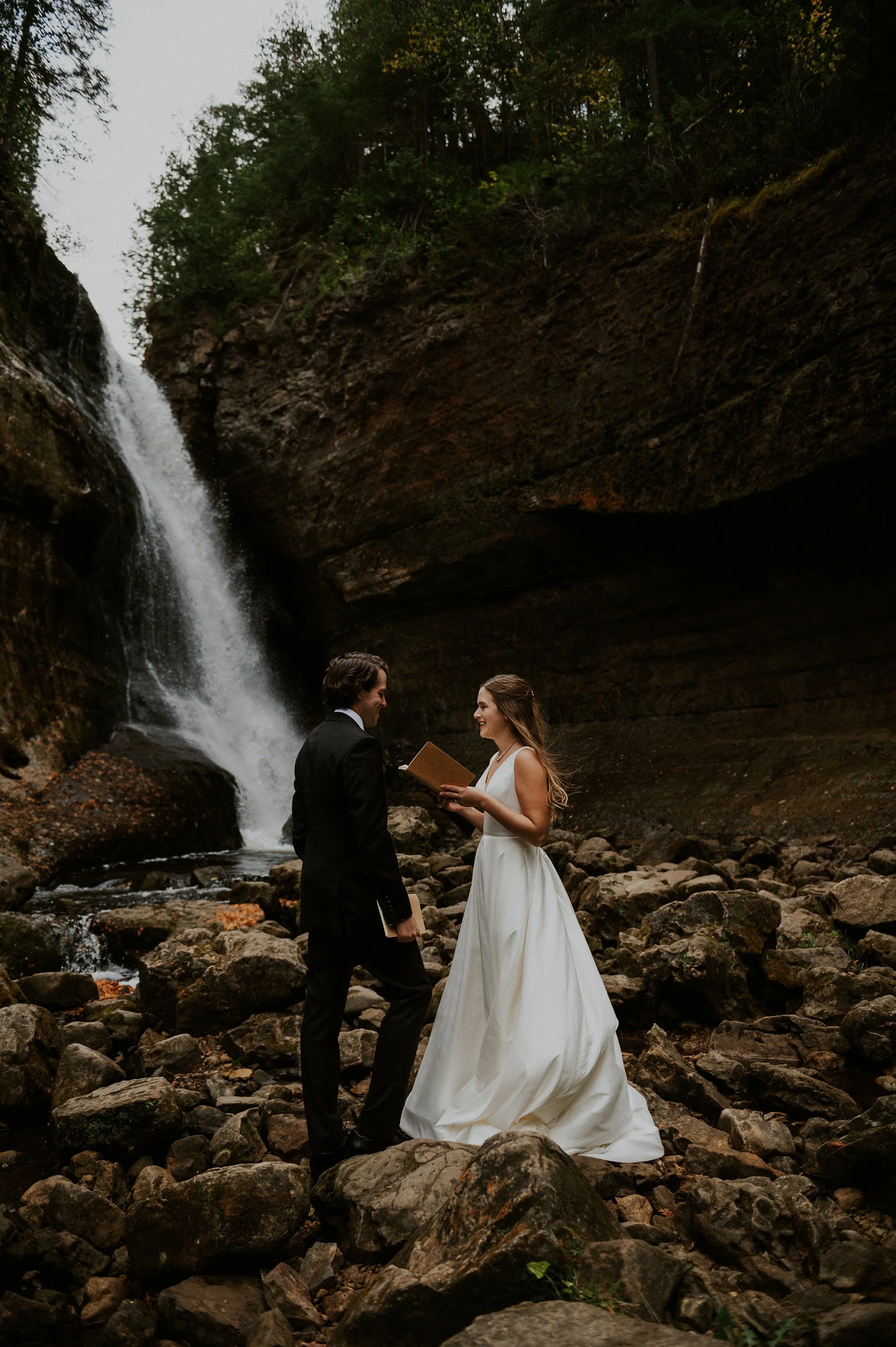 Moody Romantic Elopement on Lake Superior