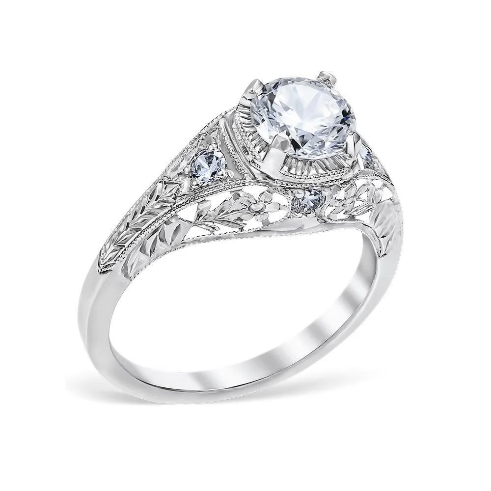 Vintage Inspired Filigree Engagement Ring