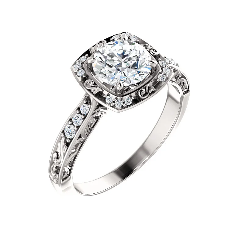 Vintage-Inspired Halo Engagement Ring
