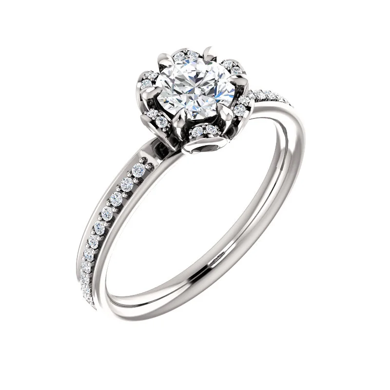Floral-Inspired Halo Engagement Ring