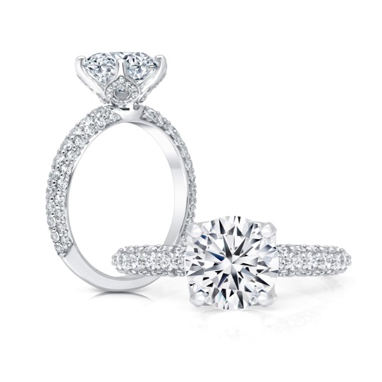 Pave Diamond Engagement Ring