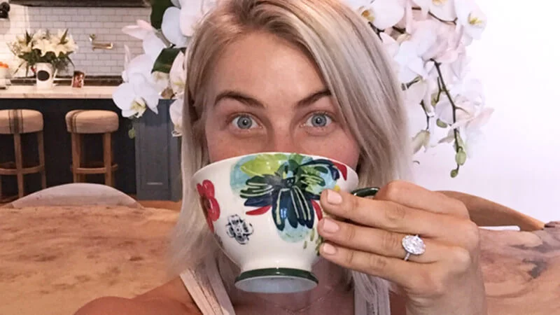 Julianne Hough showing off her oval diamond