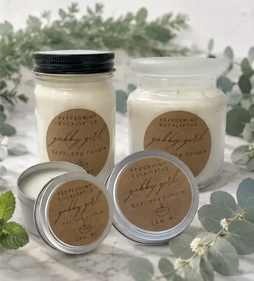 Peppermint & Eucalyptus Scented Candle