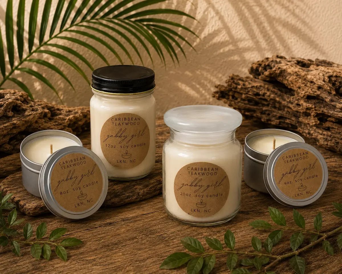 Caribbean Teakwood Scented Candle