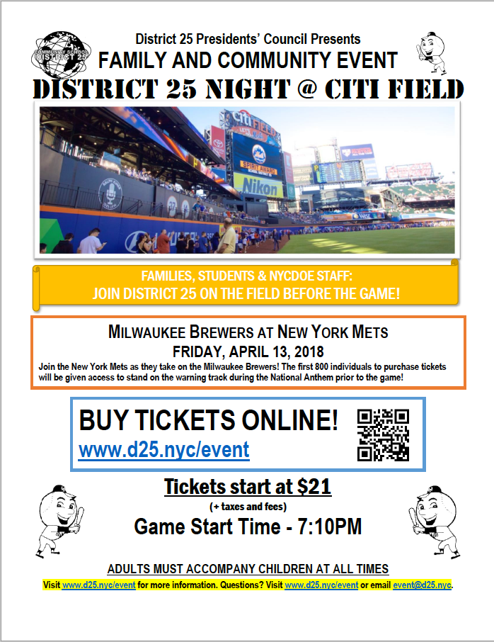 FAMILY AND COMMUNITY EVENT DISTRICT 25 NIGHT @ CITI FIELD