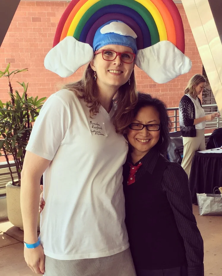 With Miranda Ragland (left) at Force Academy LA 2017, my very first post-cancer Salesforce event. 