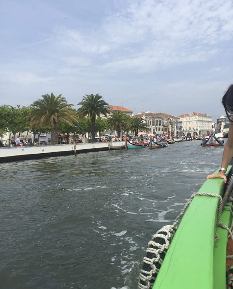 A view of one of Aveiro’s main canals from a tour boat